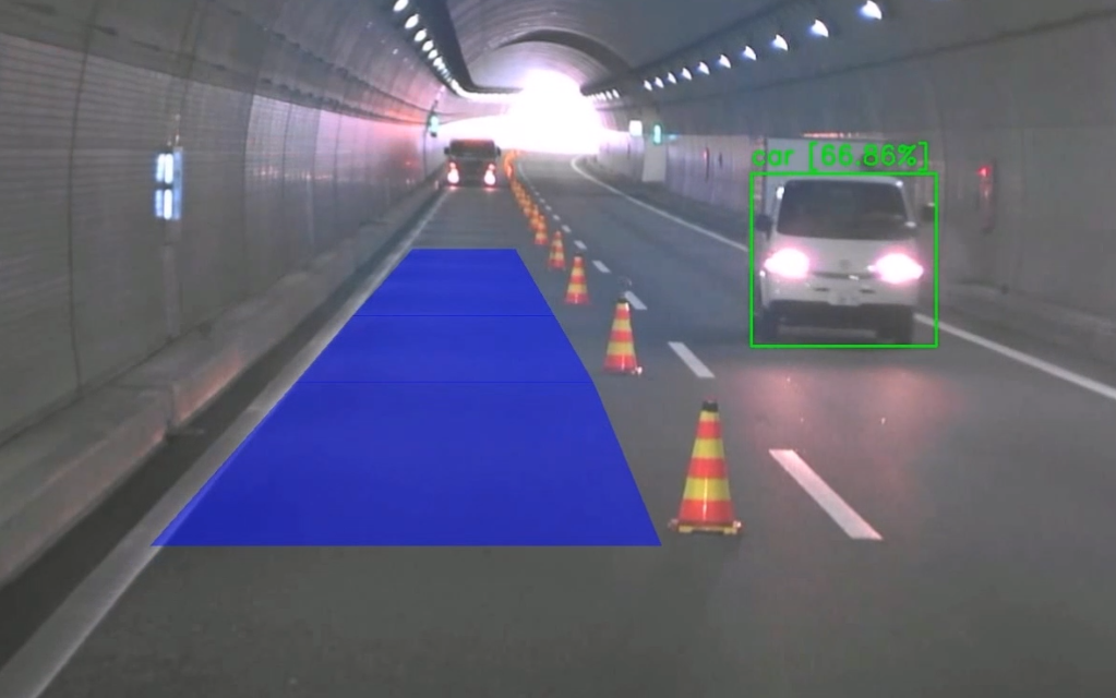 夜間の検知イメージ